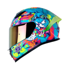 Casco Shaft 559 Pyro Azul Naranja