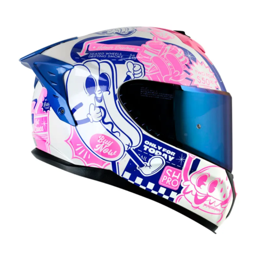 Casco Shaft 610Dv Evo Fast Food Blanco Fucsia