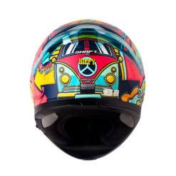 Casco Shaft Pro 612Dv Evo Hippy Azul Naranja Visor Morado