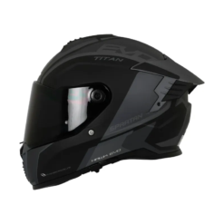 Casco Spartan Hawk Sv Titan Negro Mate Gris
