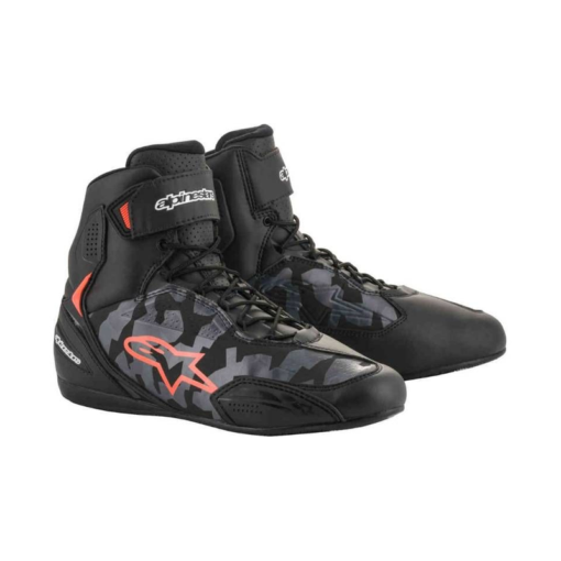 Botas Alpinestars Faster 3 Negro Gris Camuflado Rojo