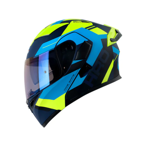 Casco Hro 3400Dv Evo Lou Azul Oscuro Amarillo Visor Iridium Azul