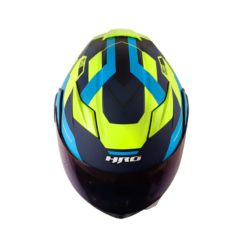 Casco Hro 3400Dv Evo Lou Azul Oscuro Amarillo Visor Iridium Azul