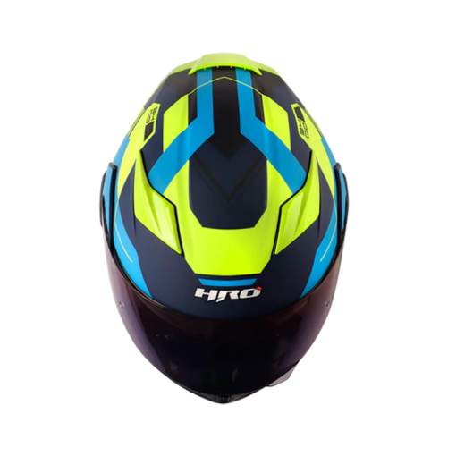 Casco Hro 3400Dv Evo Lou Azul Oscuro Amarillo Visor Iridium Azul