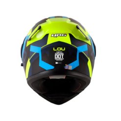 Casco Hro 3400Dv Evo Lou Azul Oscuro Amarillo Visor Iridium Azul