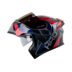 Casco Hro 3400Dv Evo Lou Gris Oscuro Rojo Visor Iridium Rojo