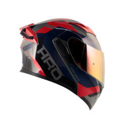 Casco Hro 3400Dv Evo Lou Gris Oscuro Rojo Visor Iridium Rojo