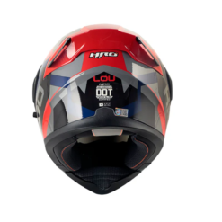 Casco Hro 3400Dv Evo Lou Gris Oscuro Rojo Visor Iridium Rojo