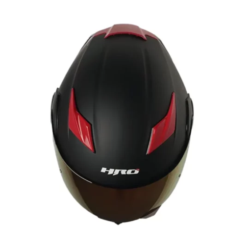 Casco Hro 3400Dv Evo Negro Rojo Visor Iridium Rojo