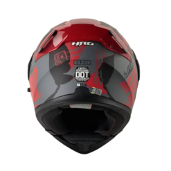 Casco Hro 3400Dv Evo Razor Gris Rojo Visor Iridium Rojo