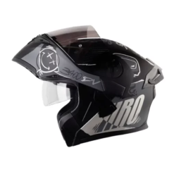 Casco Hro 3400Dv Evo Razor Negro Gris Visor Iridium Silver
