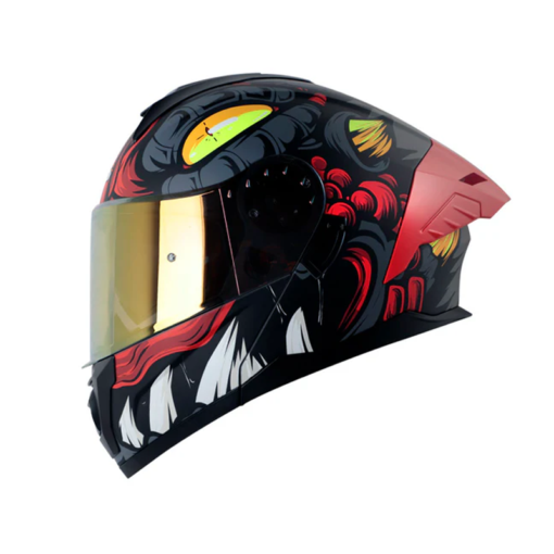 Casco Hro 3480dv Evo Agrext Gris Oscuro Rojo Visor Iridium Rojo