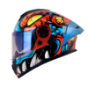 Casco Hro 3480dv Evo Agrext Naranja Azul Visor Iridium Azul