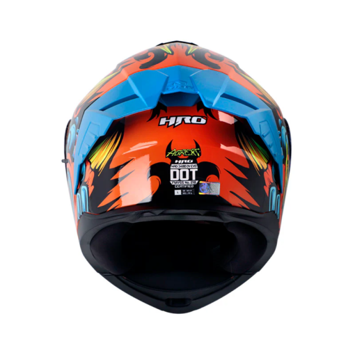 Casco Hro 3480dv Evo Agrext Naranja Azul Visor Iridium Azul