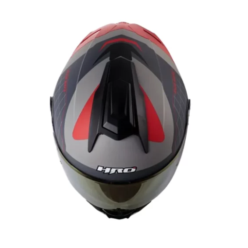 Casco Hro 3480dv Evo Rumble Gris Rojo Visor Iridium Rojo