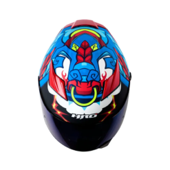Casco Hro 514Dv Evo Hawardian Azul Rojo Visor Iridium Rojo