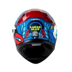 Casco Hro 514Dv Evo Hawardian Azul Rojo Visor Iridium Rojo
