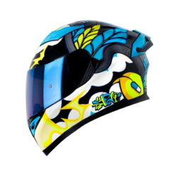 Casco Hro 514Dv Evo Hawardian Gris Amarillo Visor Iridium Azul