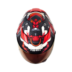 Casco Hro 514Dv Evo Hawardian Gris Oscuro Rojo Visor Iridium Rojo