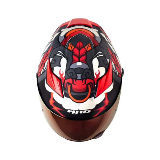 Casco Hro 514Dv Evo Hawardian Gris Oscuro Rojo Visor Iridium Rojo