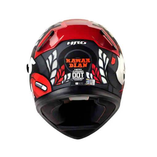 Casco Hro 514Dv Evo Hawardian Gris Oscuro Rojo Visor Iridium Rojo