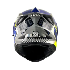Casco Hro Mx-330Dv Bye Bye Gris Azul Visor Iridium Azul