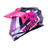 Casco Hro Mx-330Dv Bye Bye Morado Fucsia Visor Iridium Morado