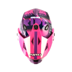 Casco Hro Mx-330Dv Bye Bye Morado Fucsia Visor Iridium Morado
