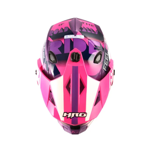 Casco Hro Mx-330Dv Bye Bye Morado Fucsia Visor Iridium Morado