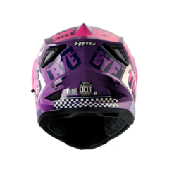 Casco Hro Mx-330Dv Bye Bye Morado Fucsia Visor Iridium Morado