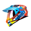 Casco Hro Mx-330Dv Bye Bye Naranja Azul Visor Iridium Rojo