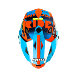 Casco Hro Mx-330Dv Bye Bye Naranja Azul Visor Iridium Rojo