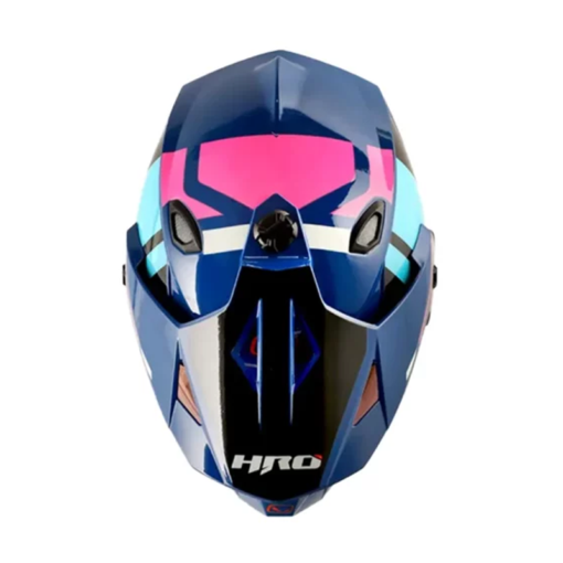 Casco Hro Mx-330Dv Dry Azul Fucsia Visor Iridium Morado