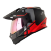 Casco Hro Mx-330Dv Dry Gris Rojo Visor Iridium Rojo