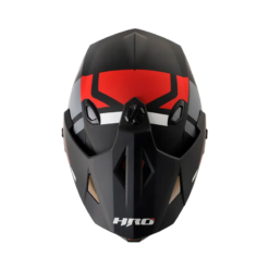 Casco Hro Mx-330Dv Dry Gris Rojo Visor Iridium Rojo
