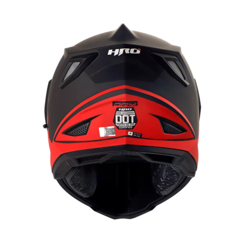 Casco Hro Mx-330Dv Dry Gris Rojo Visor Iridium Rojo