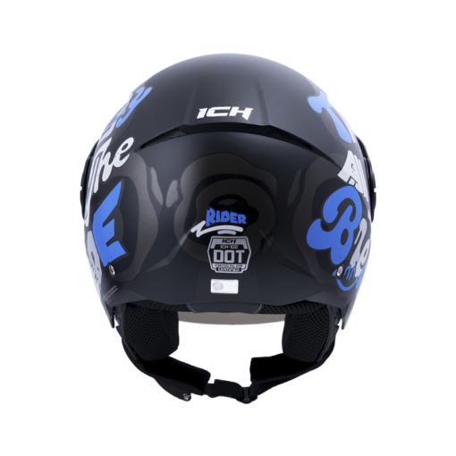 Casco Ich 102 Rider Negro Azul Visor Smoke
