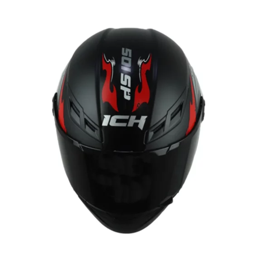 Casco Ich 501sp Crank Negro Rojo Visor Smoke