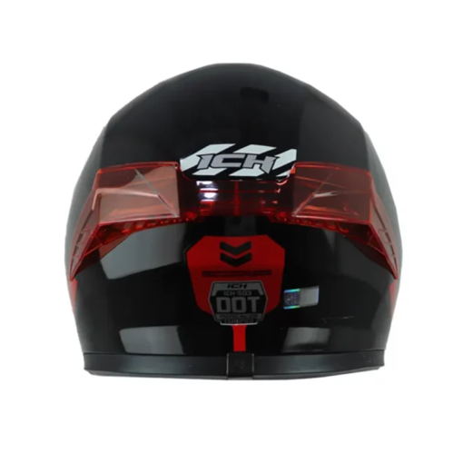 Casco Ich 503 Cyberpunk Negro Rojo Visor Smoke