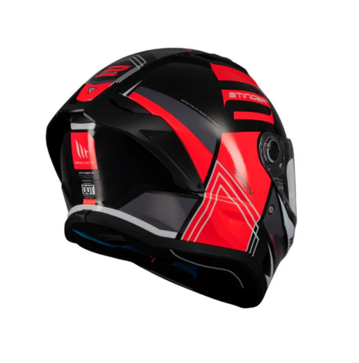 Casco Mt Stinger 2 Tron B15 Negro Rojo Brillo