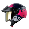 Casco Shaft 212 Ditto Azul Oscuro Fucsia Visor Iridium Fucsia