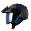 Casco Shaft 212 Ditto Azul Oscuro Gris Visor Iridium Azul