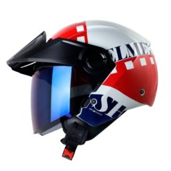 Casco Shaft 212 Ditto Azul Rojo Visor Iridium Azul