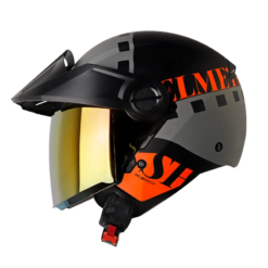 Casco Shaft 212 Ditto Negro Naranja Visor Iridium Rojo