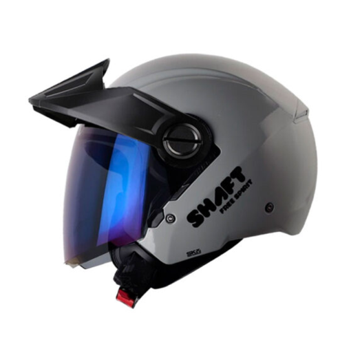 Casco Shaft 212 Solid Gris Oscuro Negro Visor Iridium Azul