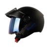 Casco Shaft 212 Solid Negro Azul Visor Iridium Azul 1