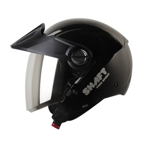 Casco Shaft 212 Solid Negro Gris Visor Iridium Silver