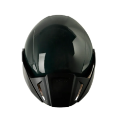 Casco Shaft 212 Solid Verde Oscuro Negro Visor Iridium Azul
