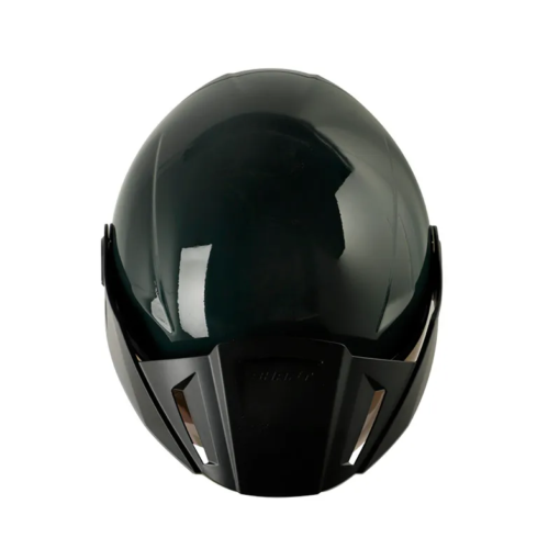 Casco Shaft 212 Solid Verde Oscuro Negro Visor Iridium Azul