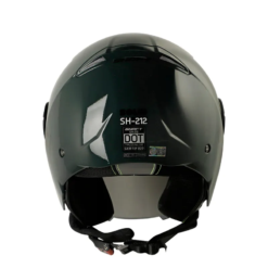 Casco Shaft 212 Solid Verde Oscuro Negro Visor Iridium Azul